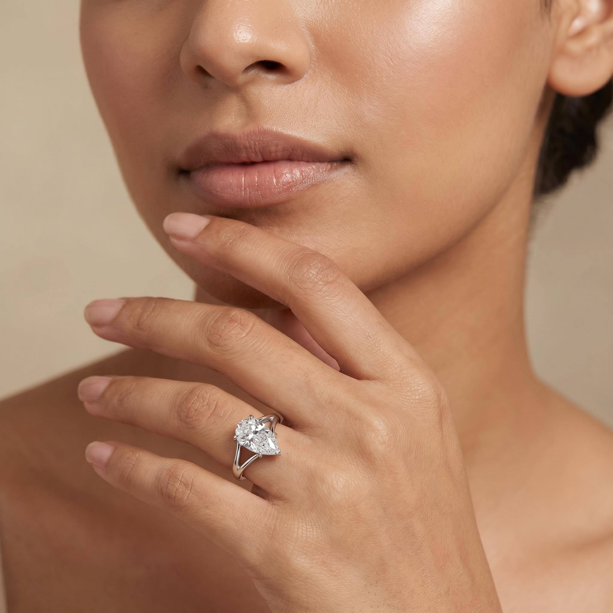 Dazzling Dewdrop Lab Grown Diamond Ring