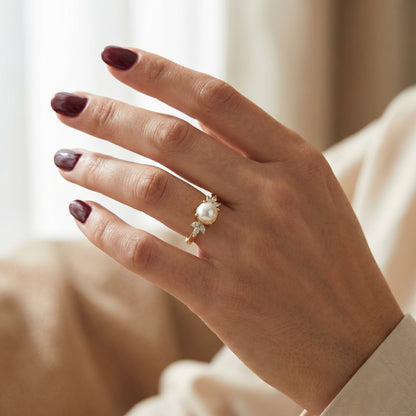 Celeste Lab Grown Diamond Pearl Ring