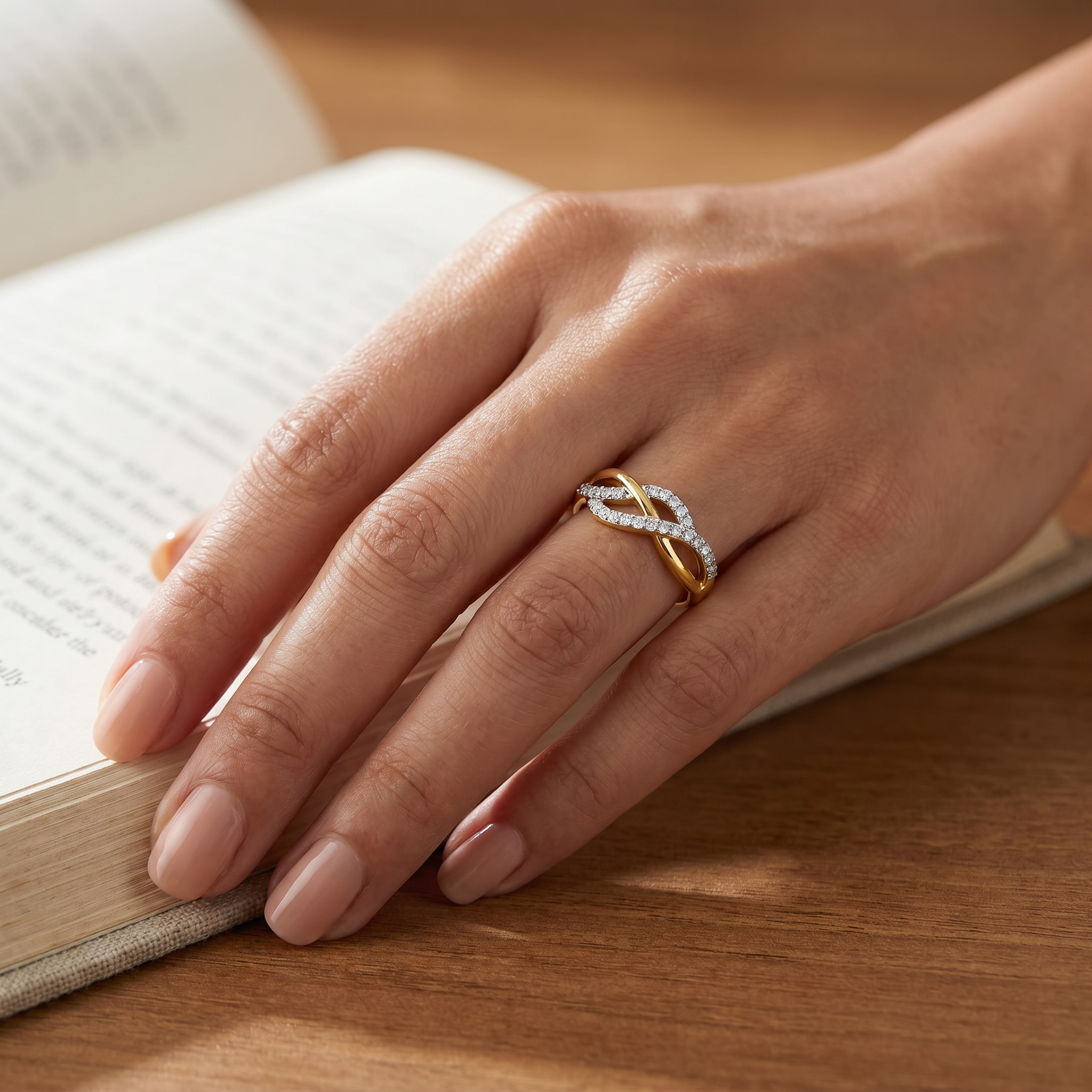 Wavy Clustered Lab Grown Diamond Ring