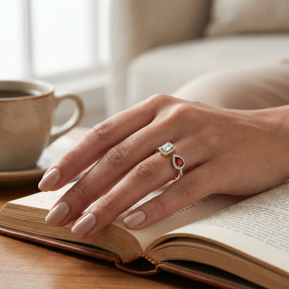 Arrowhead Ruby Lab Grown Diamond Ring