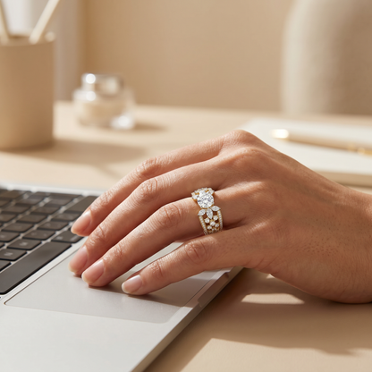 Flora Pear Lab Grown Diamond Ring