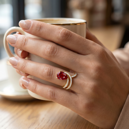 Fiery Gemstone Lab Grown Diamond Ring