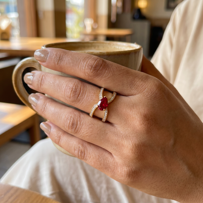 Ethereal Ruby Lab Grown Diamond Ring