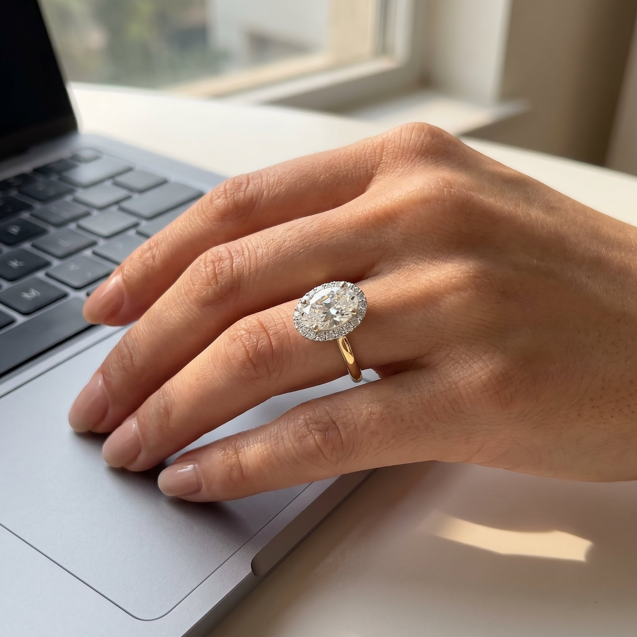 1.2 CT Oval Lab Grown Diamond Ring