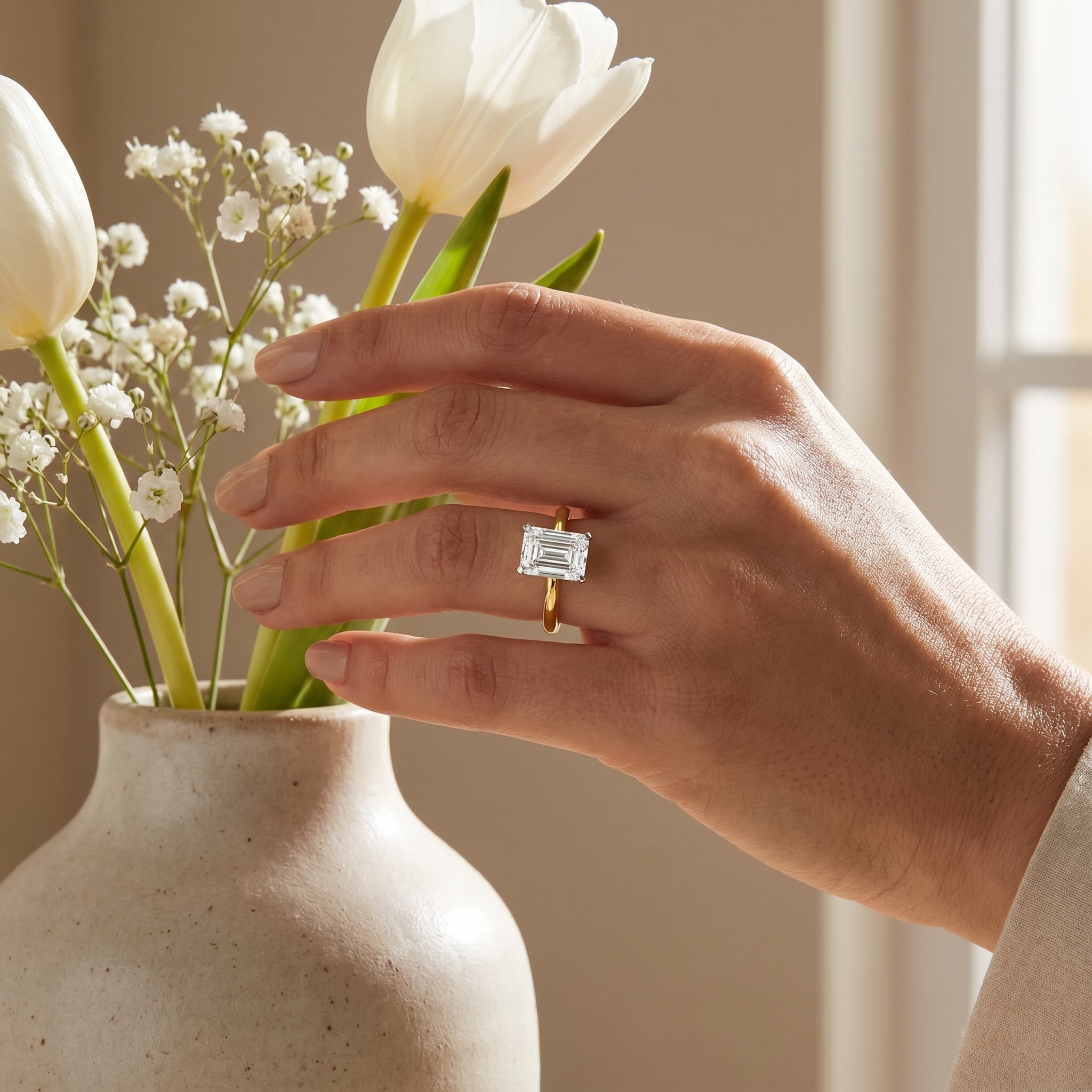 2 CT Emerald Cut Engagement Ring