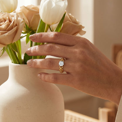 Chain Solitaire Lab Grown Diamond Ring