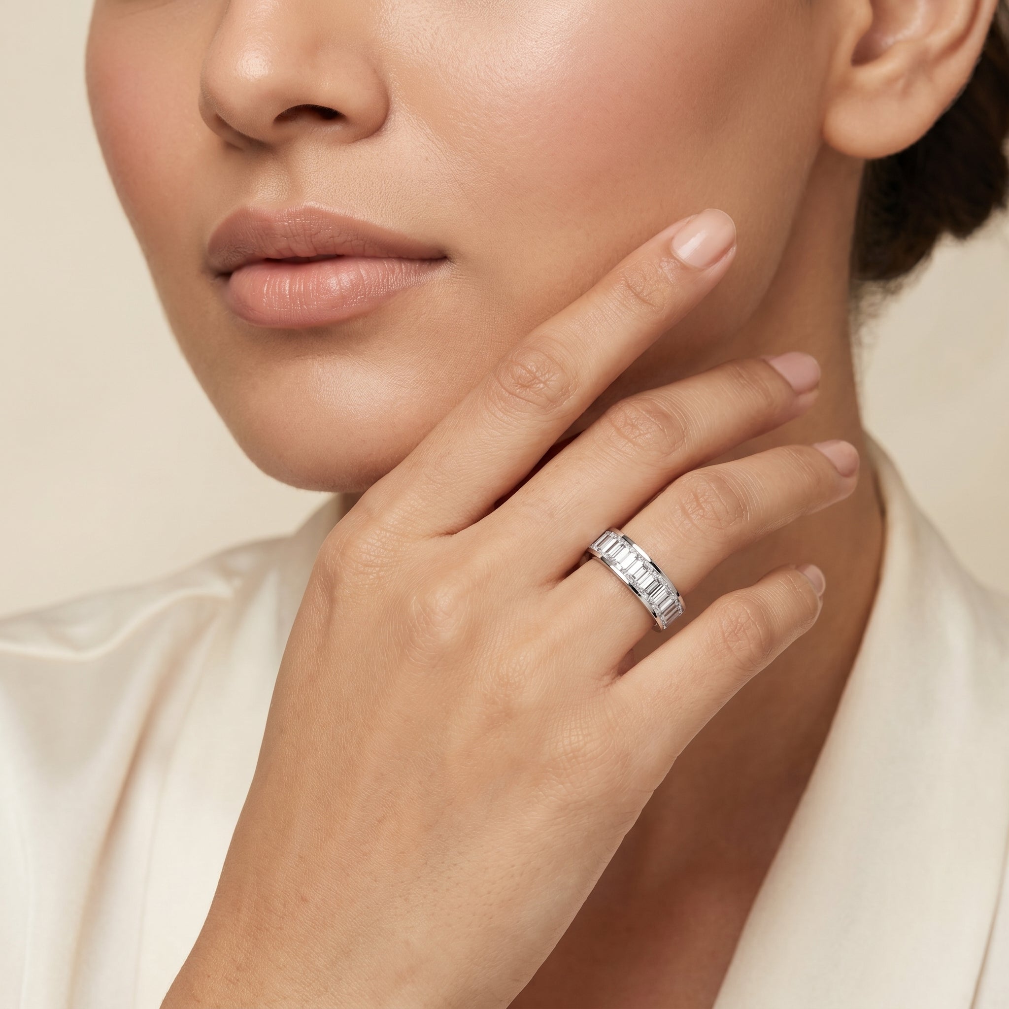 Emerald Eternity Lab Grown Diamond Band