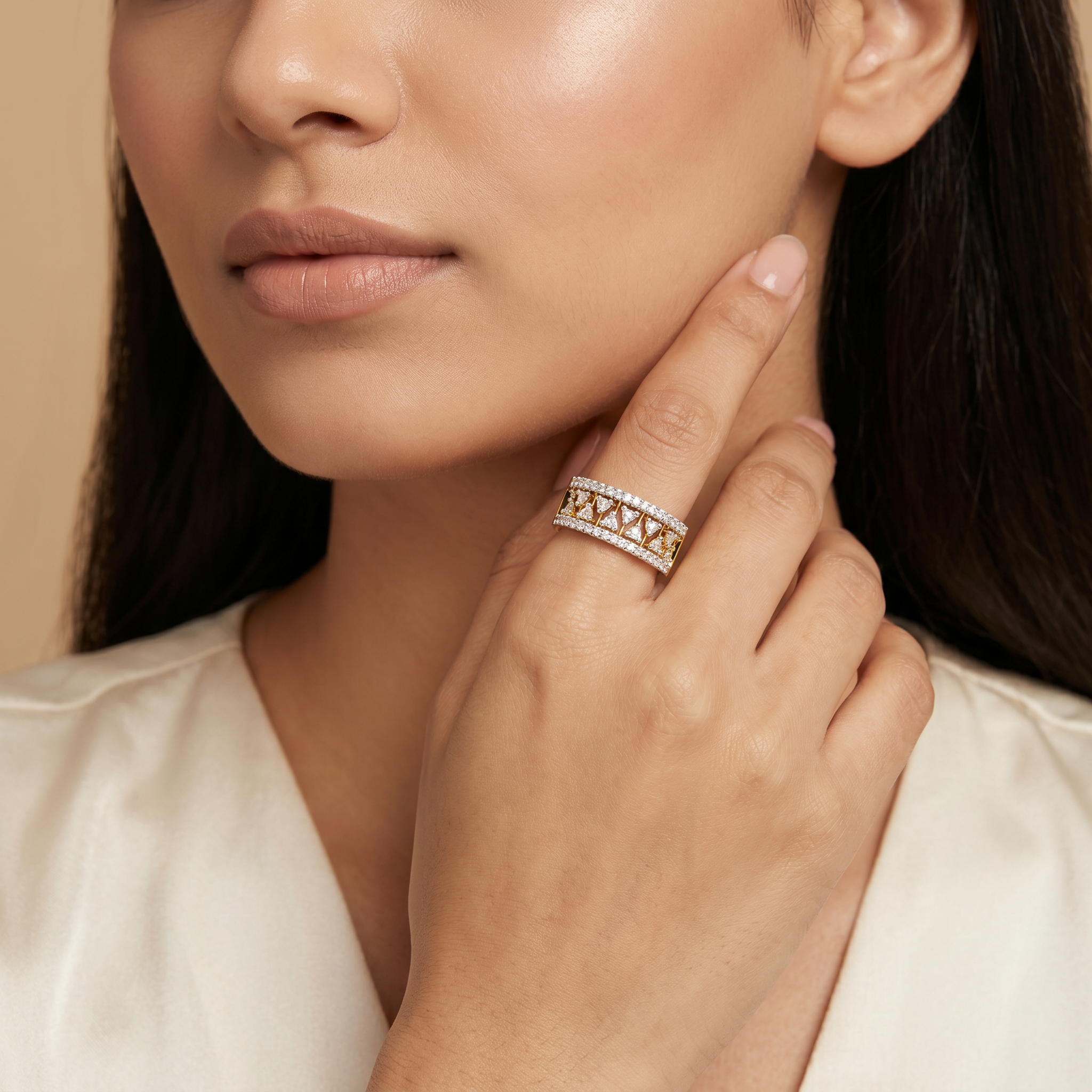 Clustered Broad Lab Grown Diamond Band