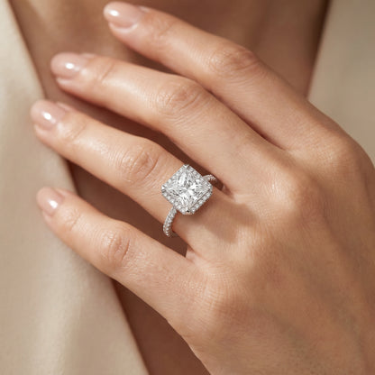 Quadret Halo Lab Grown Diamond Ring
