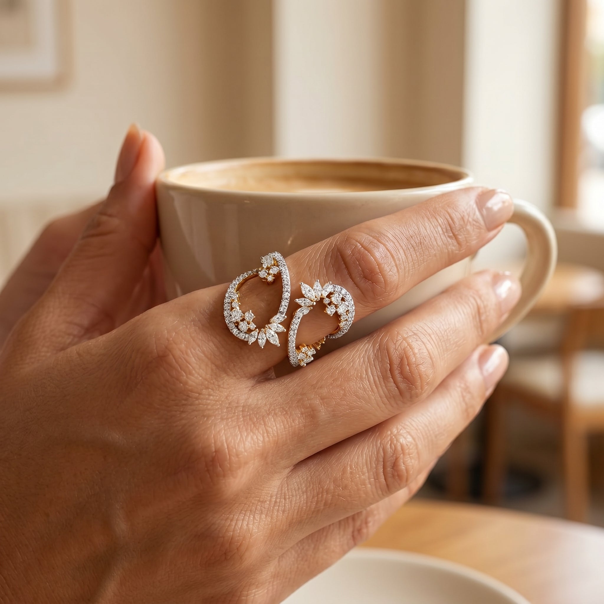Swirl Festive Lab Grown Diamond Cocktail Ring