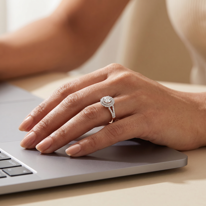 Riha Halo Clustered Diamond Ring