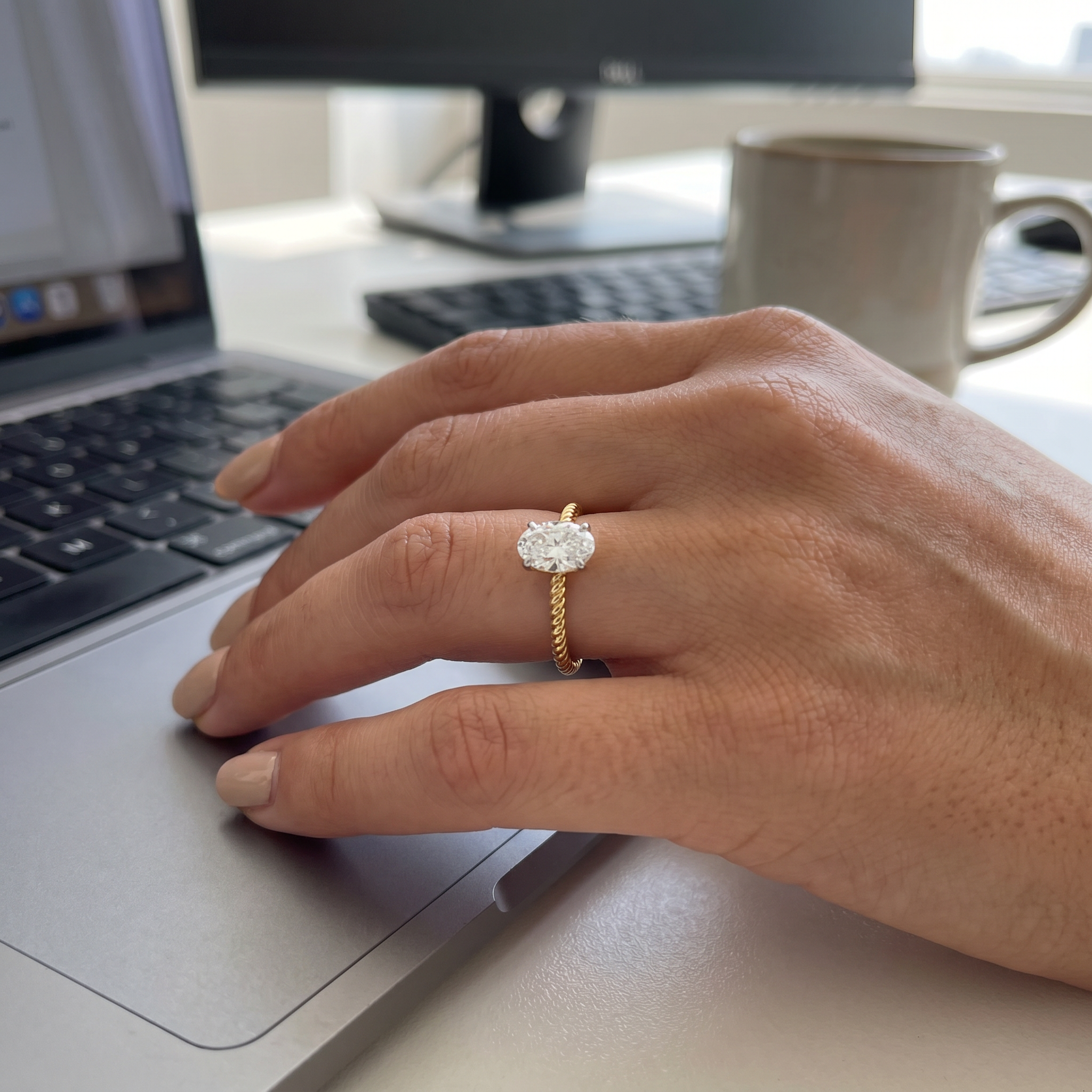 0.70 CT Oval Engagement Ring