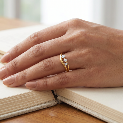 Dainty Trio Lab Grown Diamond Ring