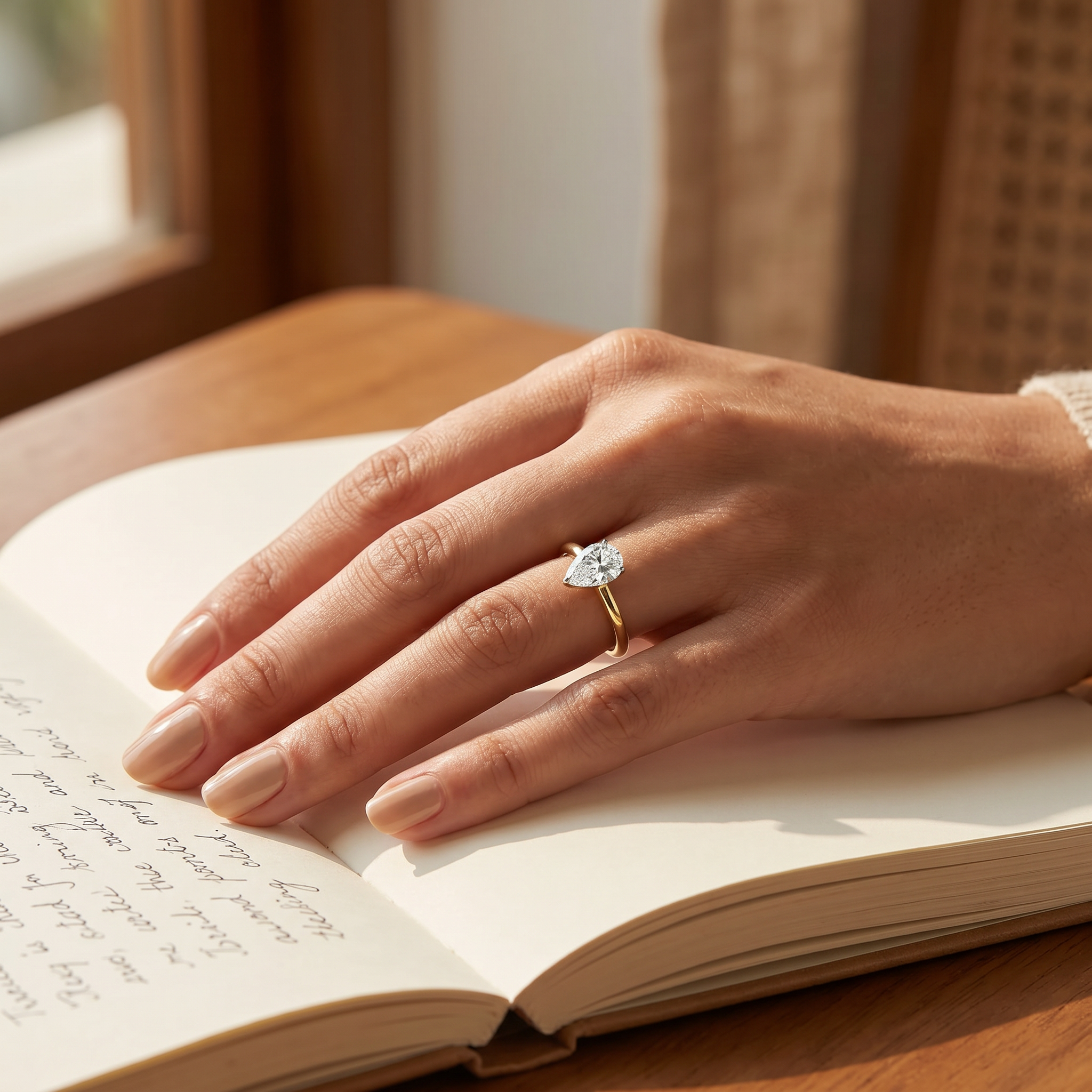 0.5 CT Pear Lab Diamond Engagement Ring