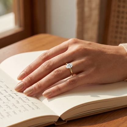 0.5 CT Pear Lab Diamond Engagement Ring