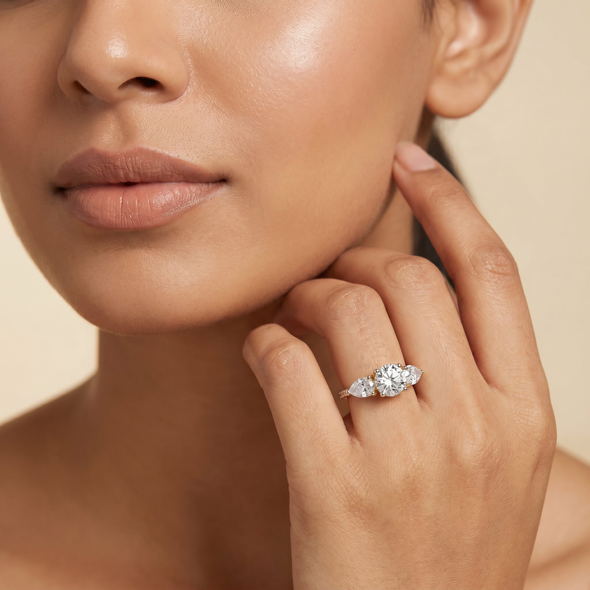 Ruth Tri Stone Lab Grown Diamond Ring