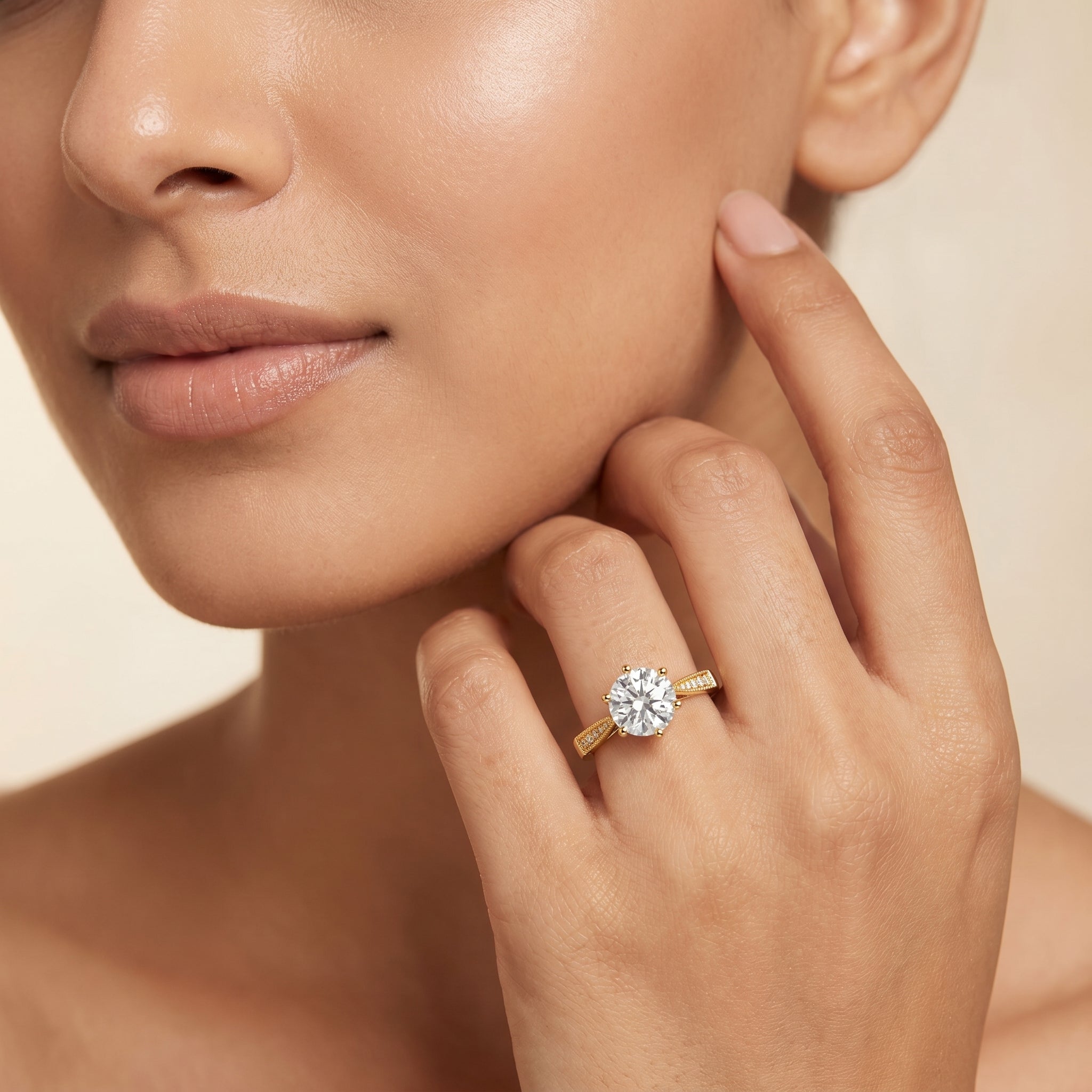 Dainty Round Brilliant Lab Diamond Engagement Ring