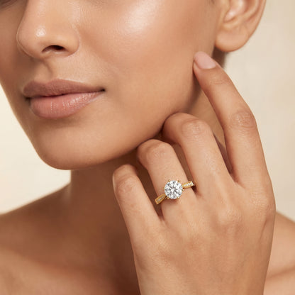 Dainty Round Brilliant Lab Diamond Engagement Ring