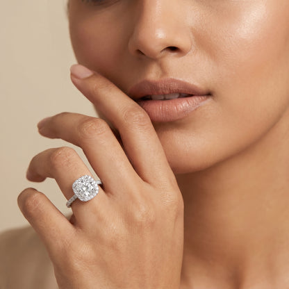 Timeless Cushion Square Lab Diamond Engagement Ring