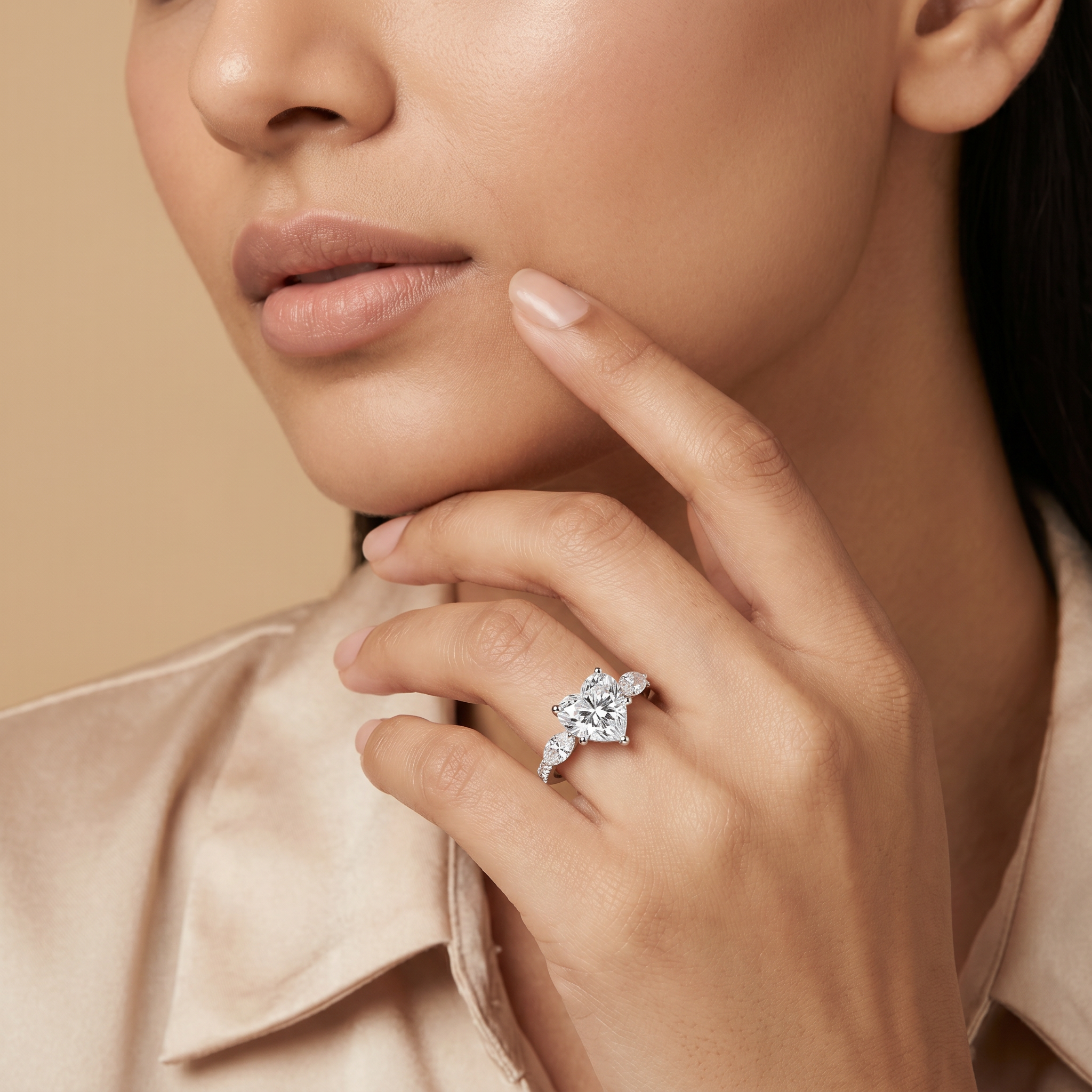 Heartfelt Lab Diamond Engagement Ring
