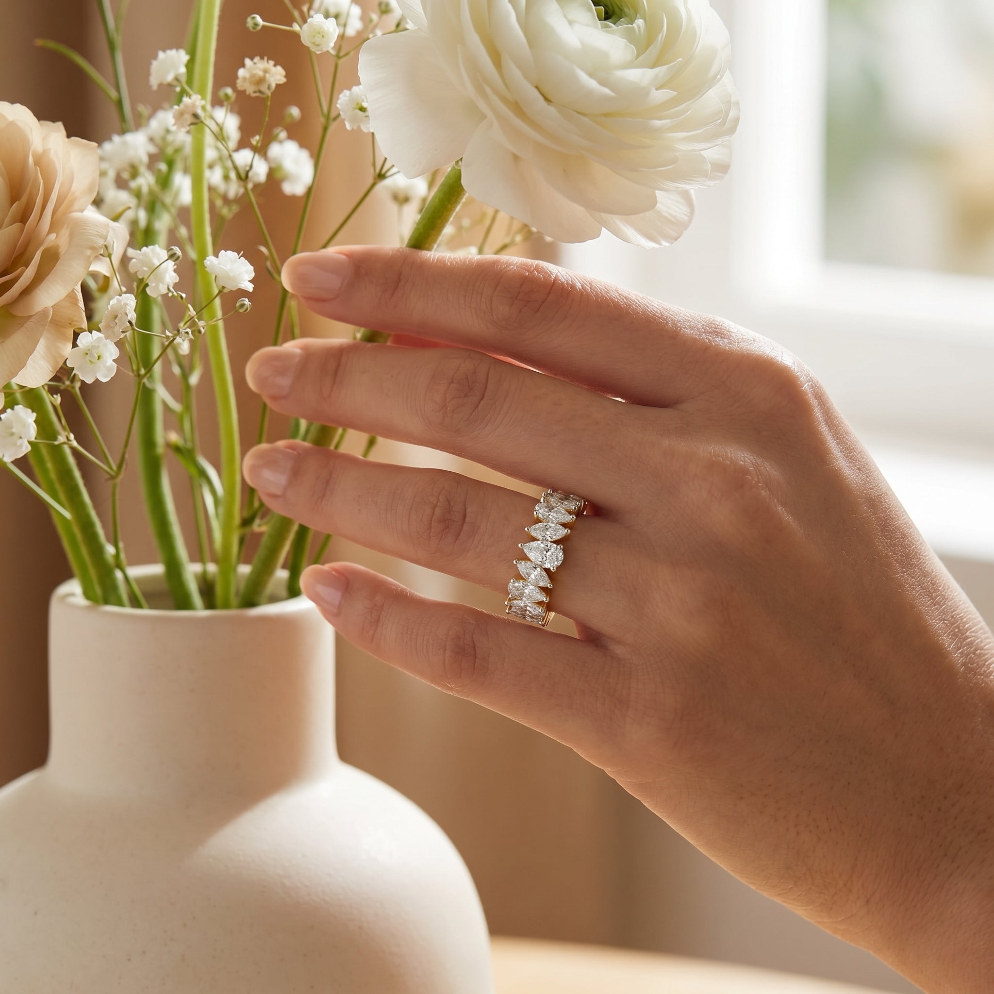 Serene Dew Drop Lab Grown Diamond Band