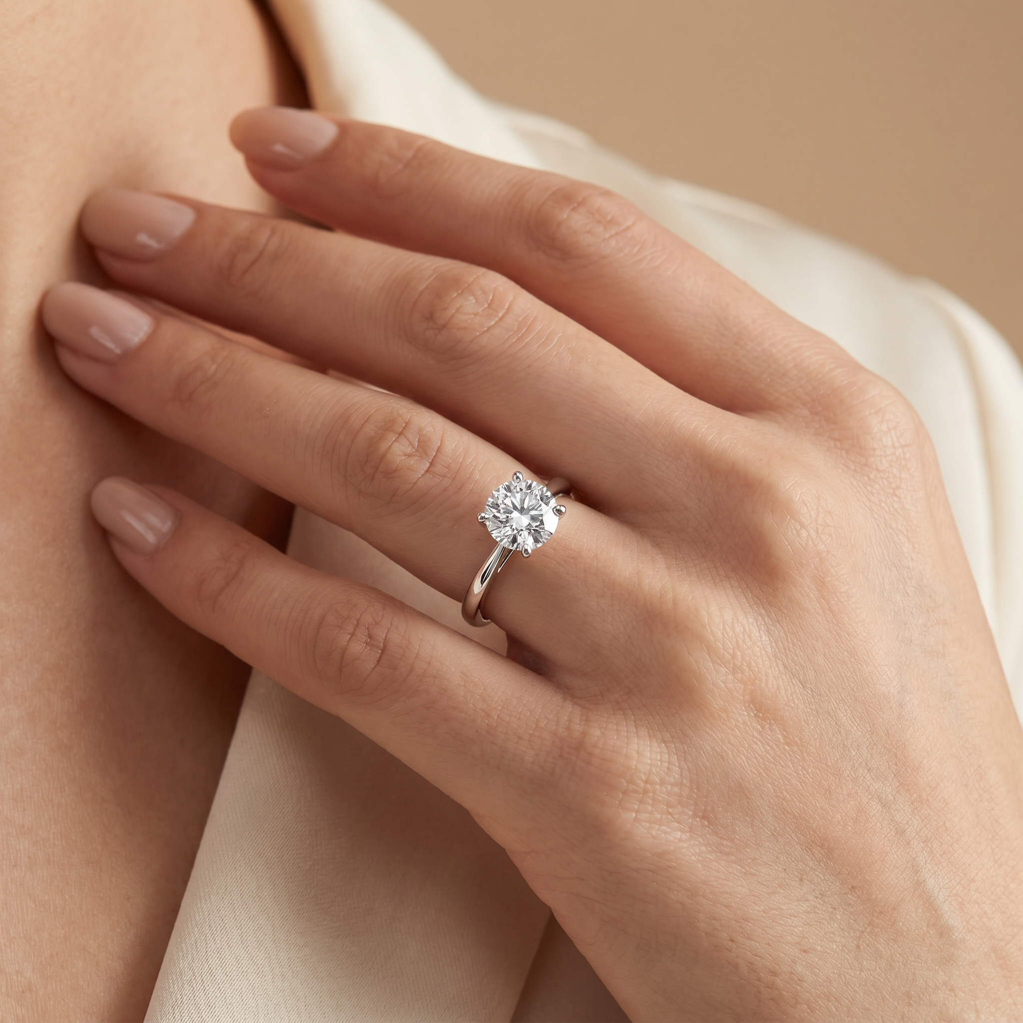Round Lab Grown Diamond Engagement Ring