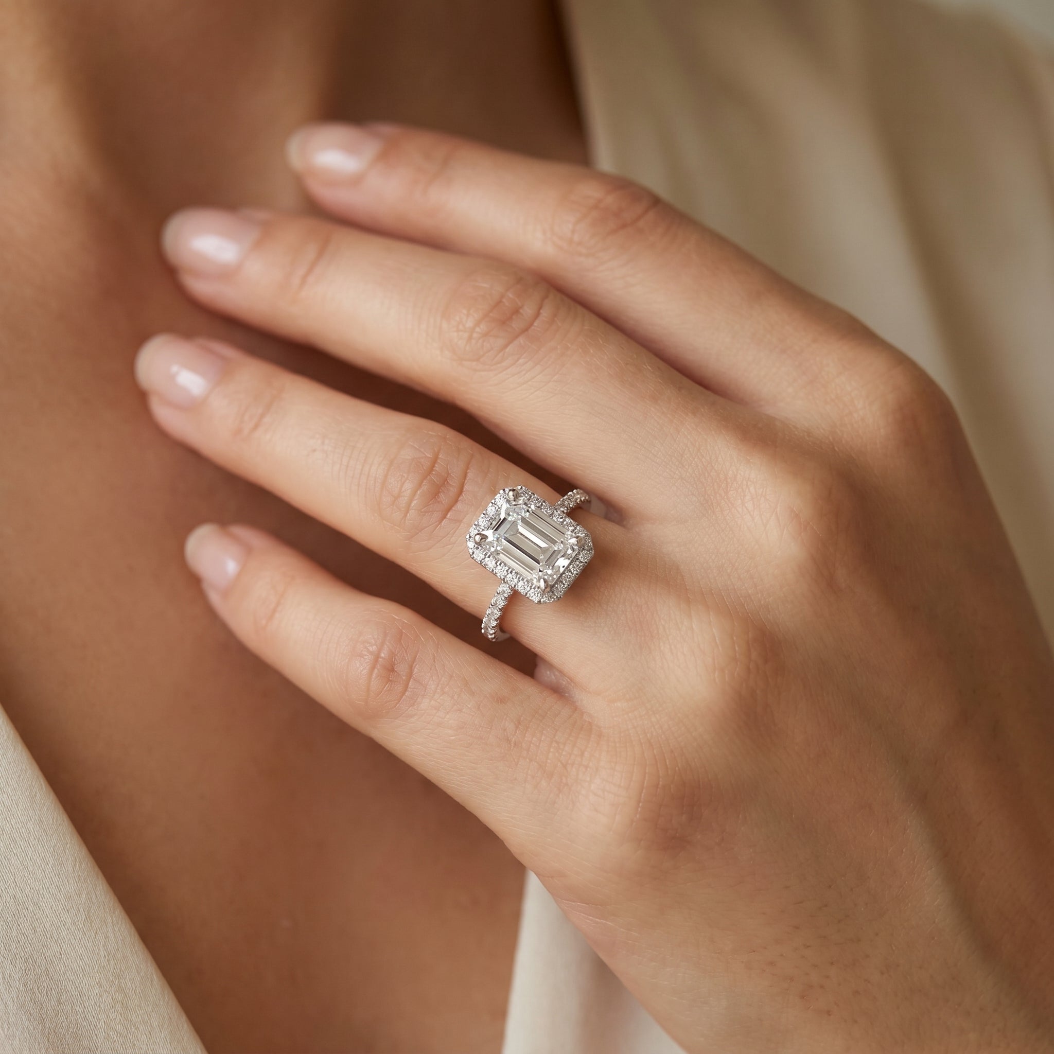 Emerald Symphony Lab Grown Diamond Ring