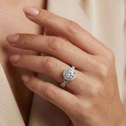 Crossover Halo Eternity Lab Grown Diamond Ring