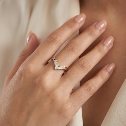 Bold V-Accent Lab Grown Diamond Ring