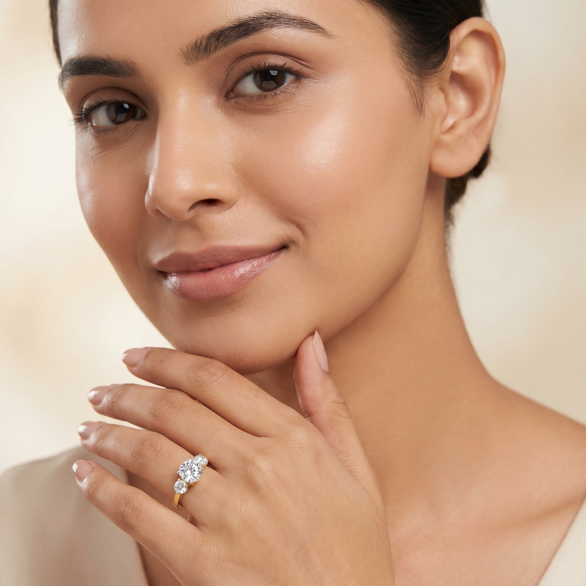 Triple Sparkle Lab Grown Diamond Solitaire Ring