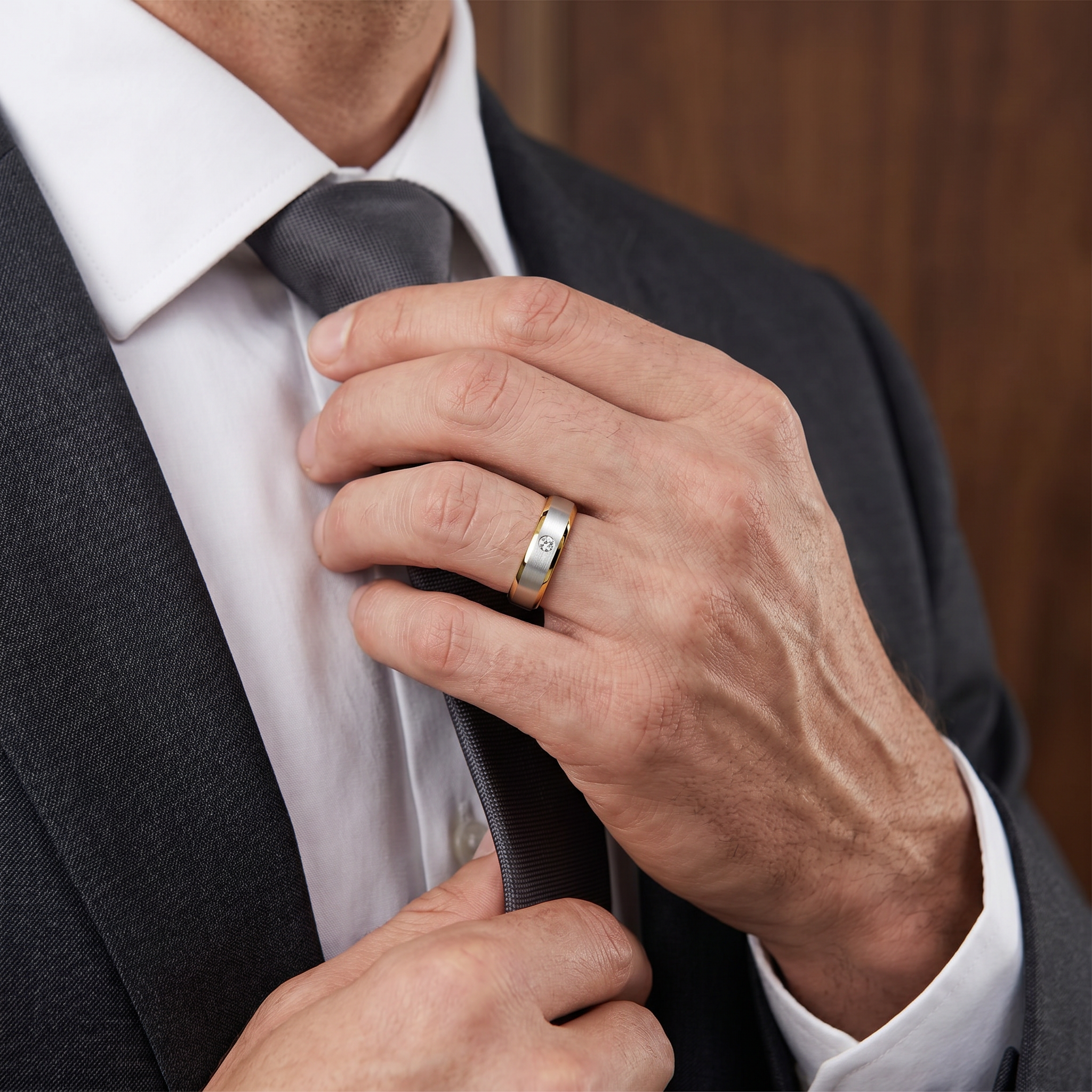 Mixed Metal Lab Grown Diamond Band