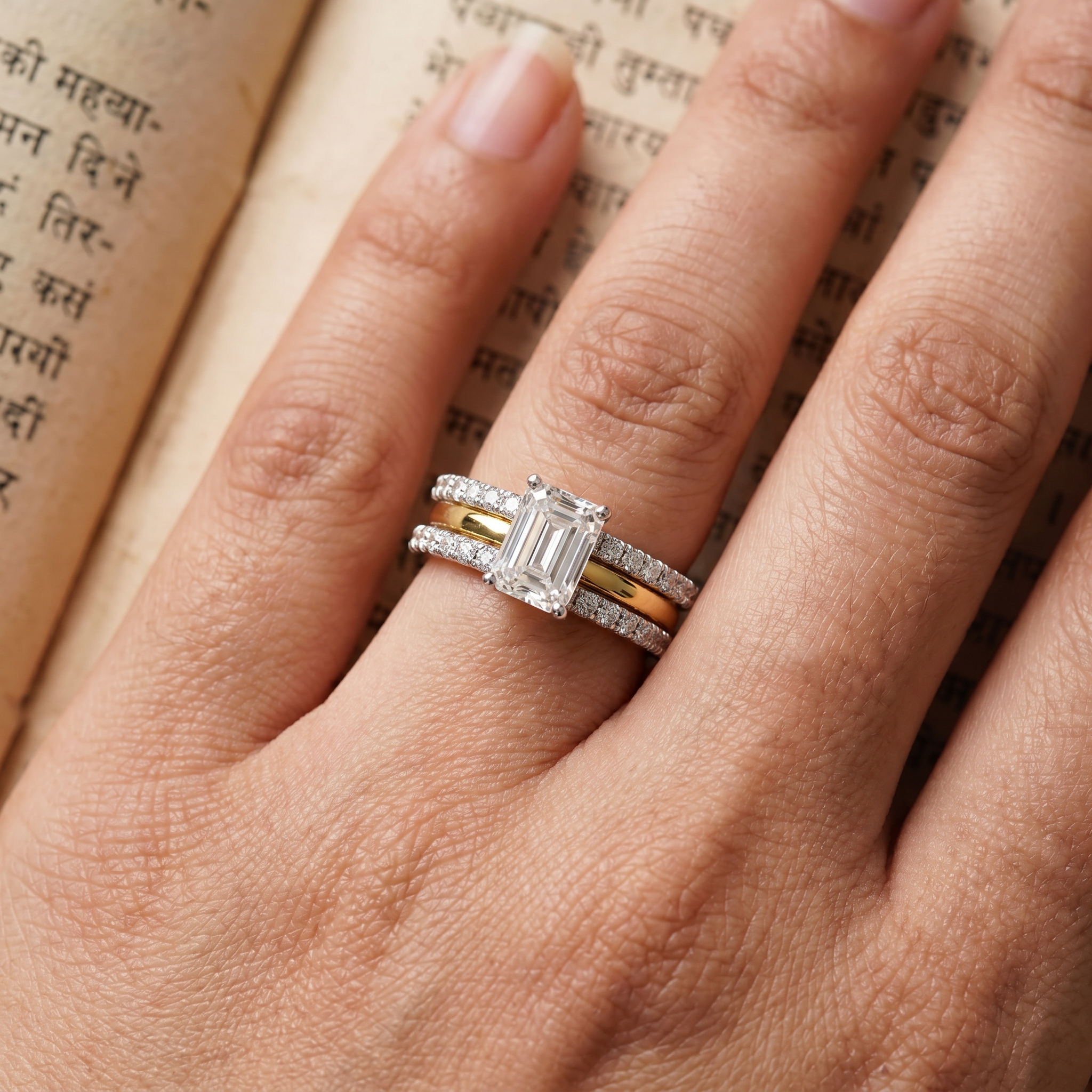 Ella Emerald Lab Diamond Engagement Ring