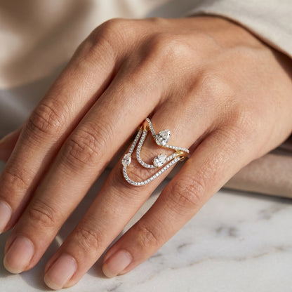 Three Pear Lab Grown Diamond Cocktail Ring