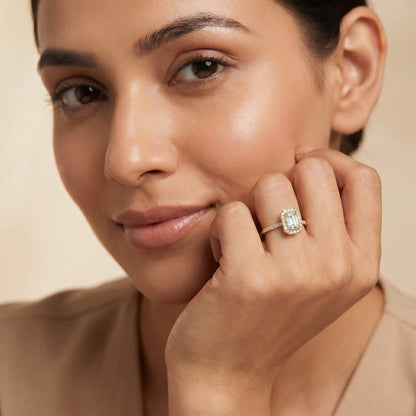 Brilliant Emerald Cut Lab Grown Diamond Ring