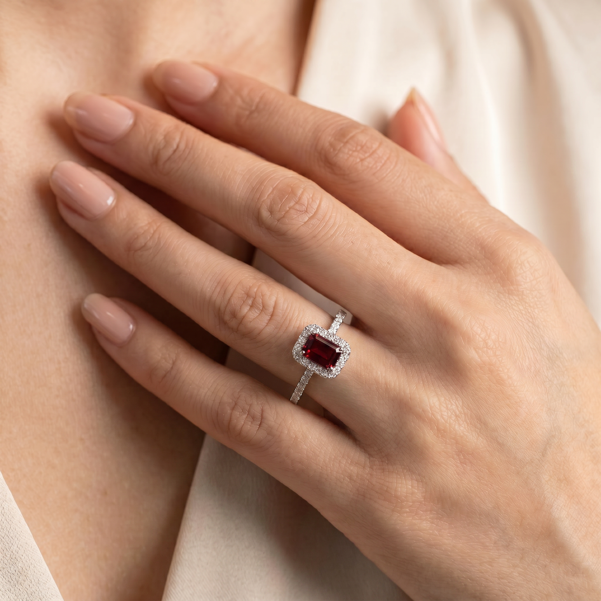 Red Ruby Diamond Ring
