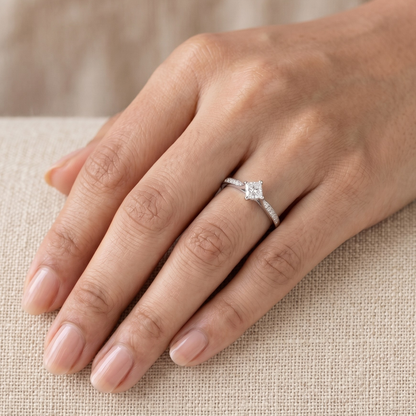 Princess Cut Lab Diamond Engagement Ring