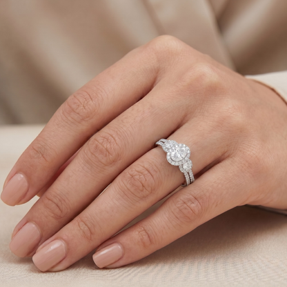 Luminous Halo Lab Diamond Engagement Ring