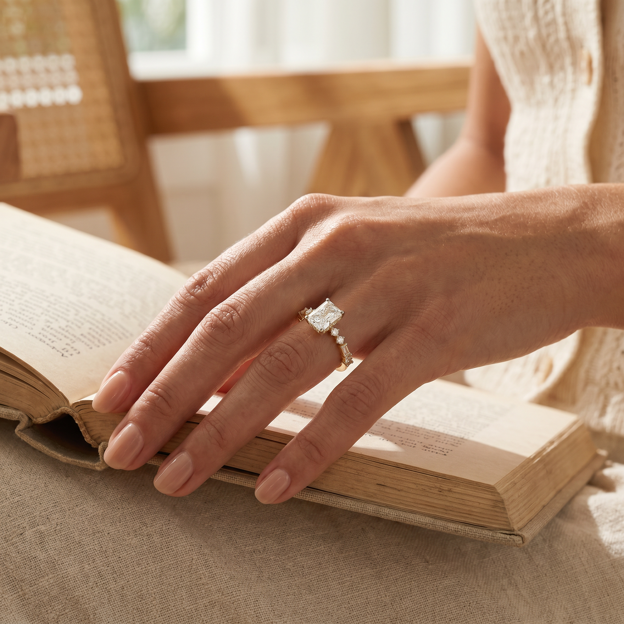 Saira Radiant Lab Diamond Engagement Ring