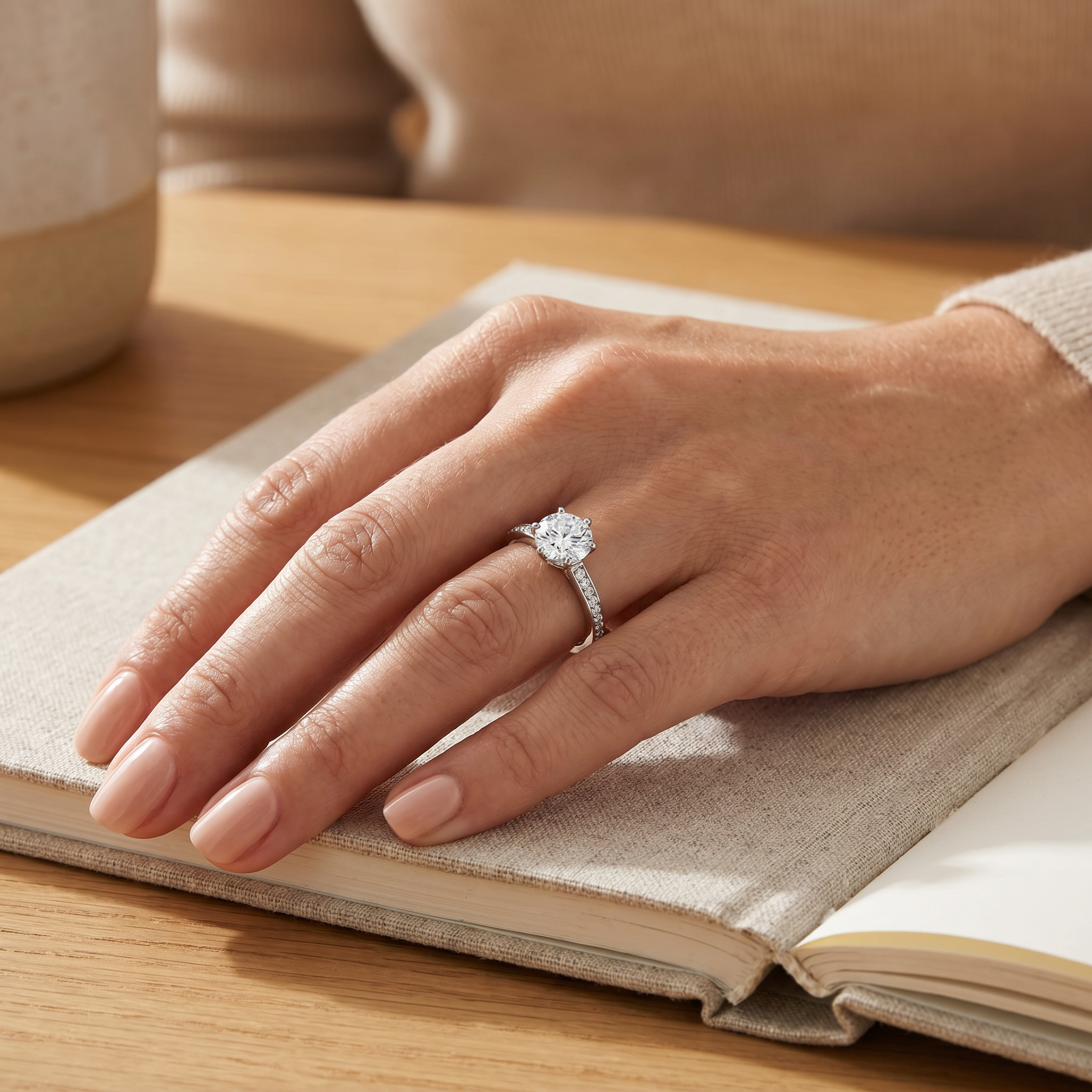 Viesco Round Lab Grown Diamond Ring