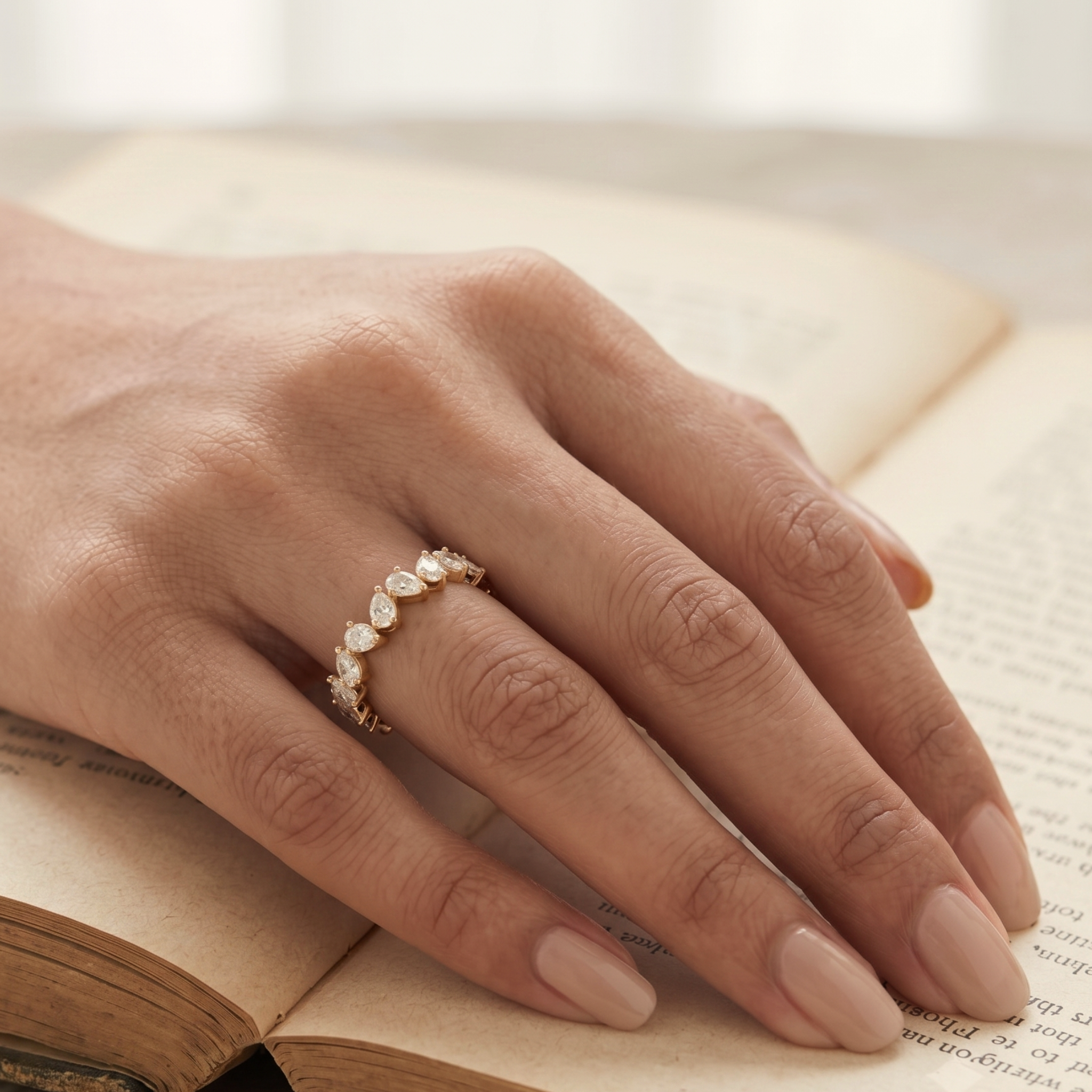 Pear Lab Grown Diamond Band