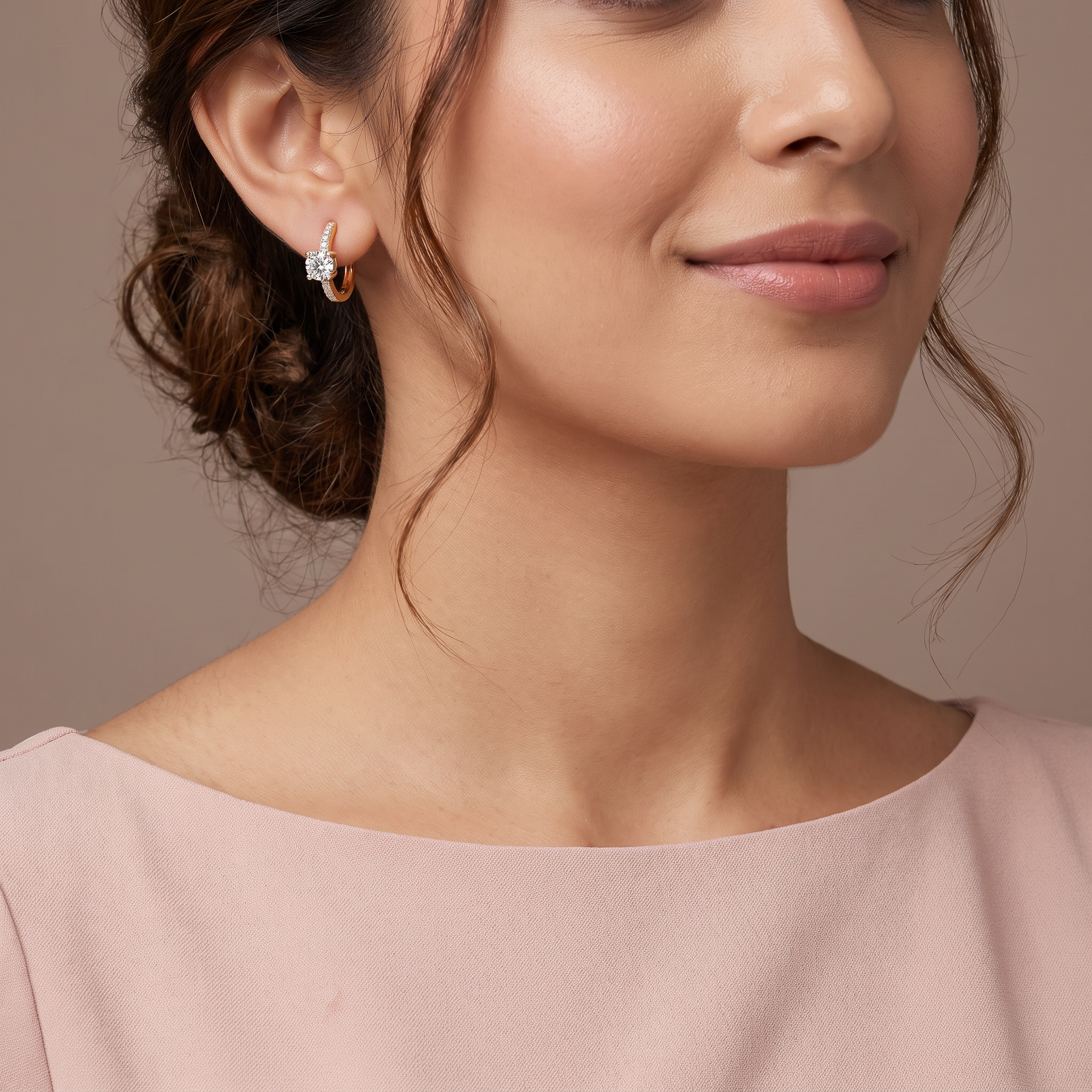Magnolia Hearts & Arrows Lab Grown Diamond Hoops