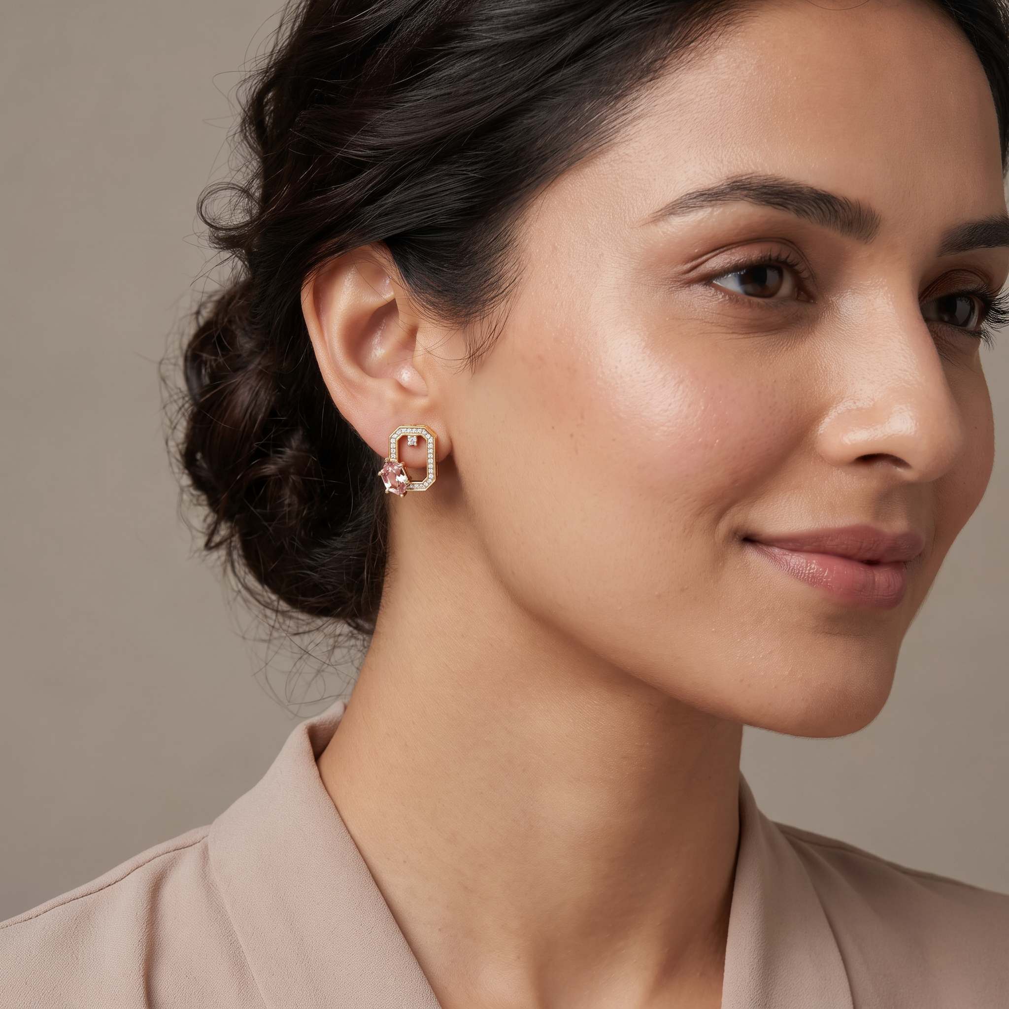 Crimson Poise Lab Grown Diamond Earrings