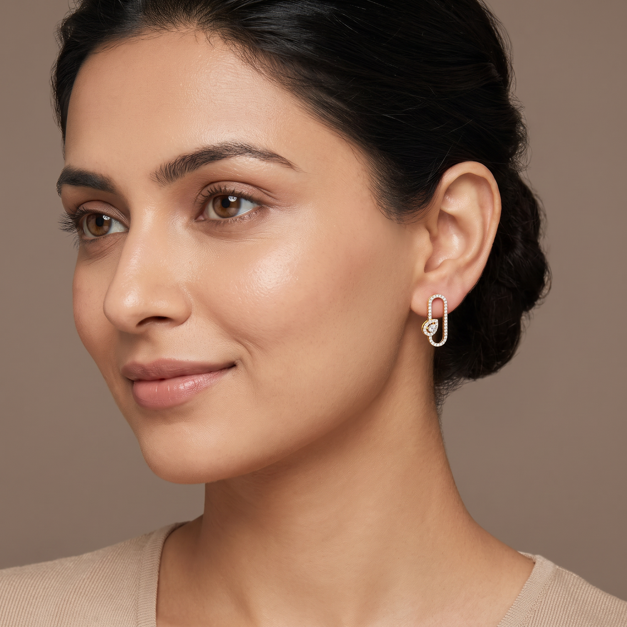 Pear Hoop Lab Grown Diamond Earrings