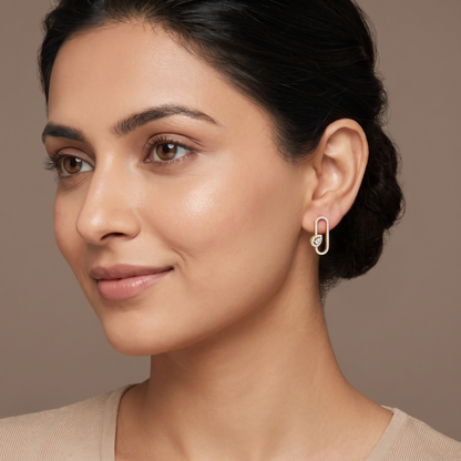 Pear Hoop Lab Grown Diamond Earrings