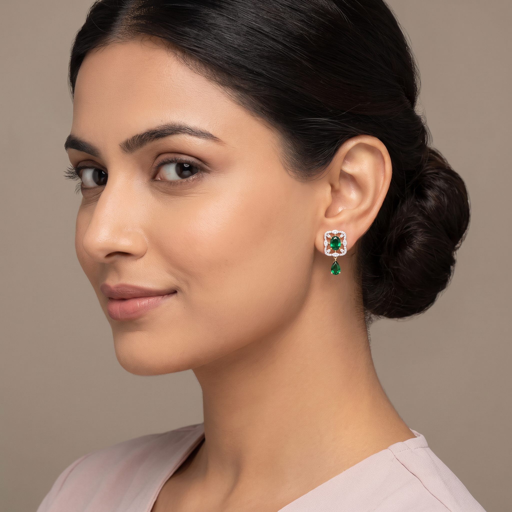 Romi Emerald Lab Grown Diamond Earrings