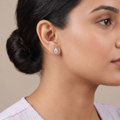 2 CT Pear Solitaire Lab Grown Diamond Studs