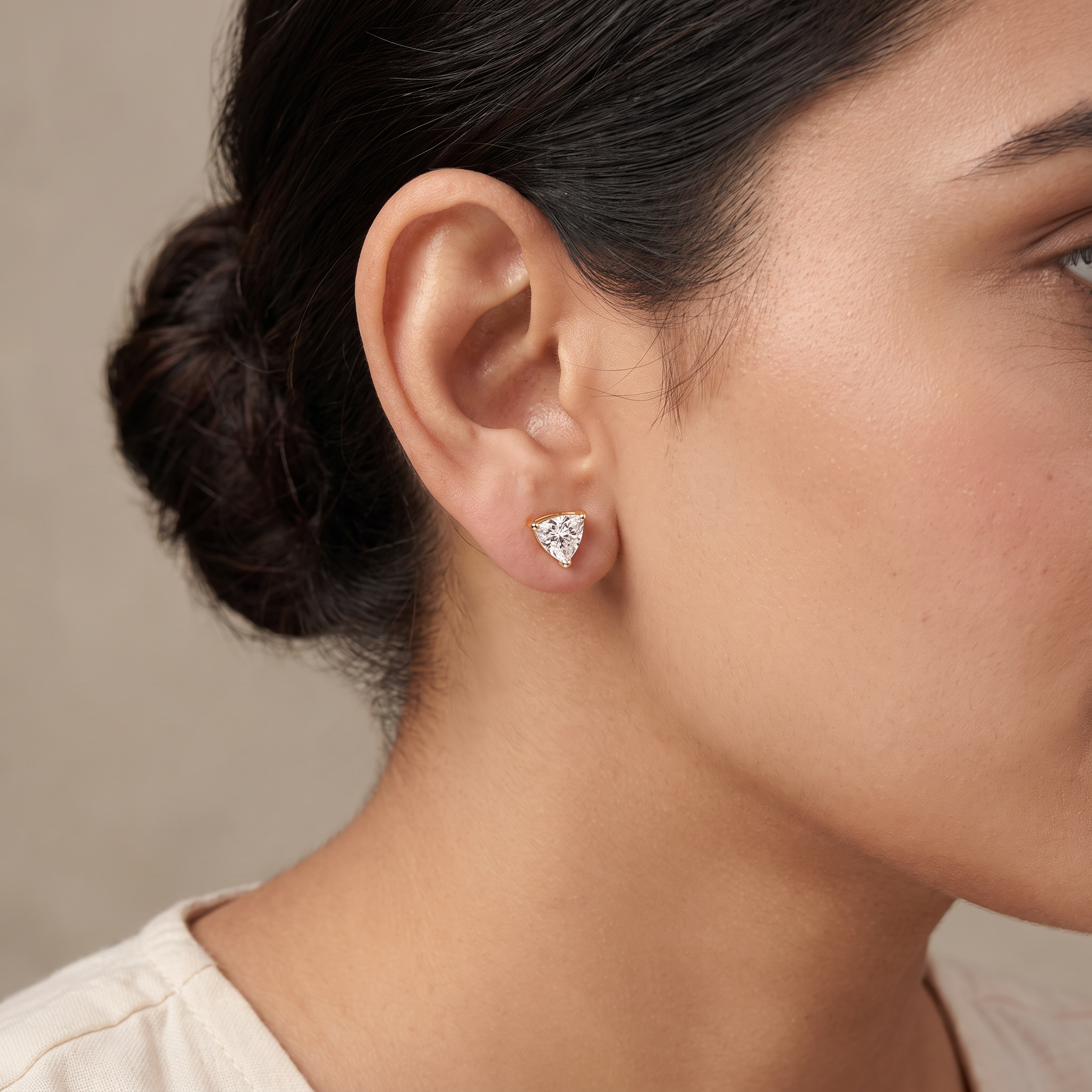 2 CT Trillion Curved Solitaire Lab Diamond Studs