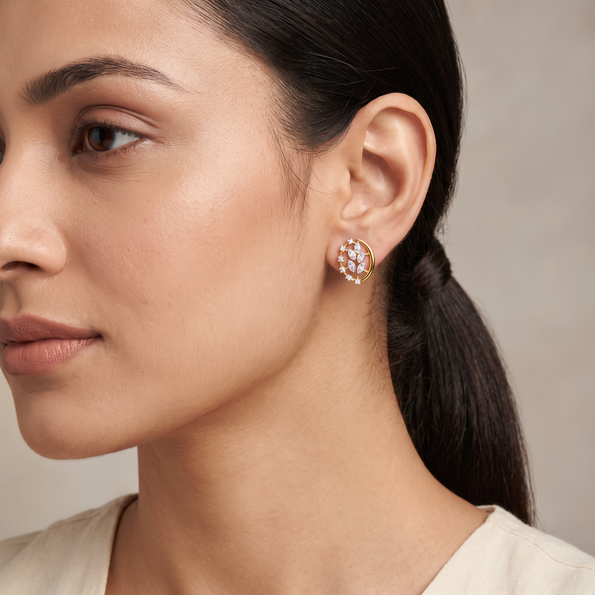 Leafy Lab Grown Diamond Studs