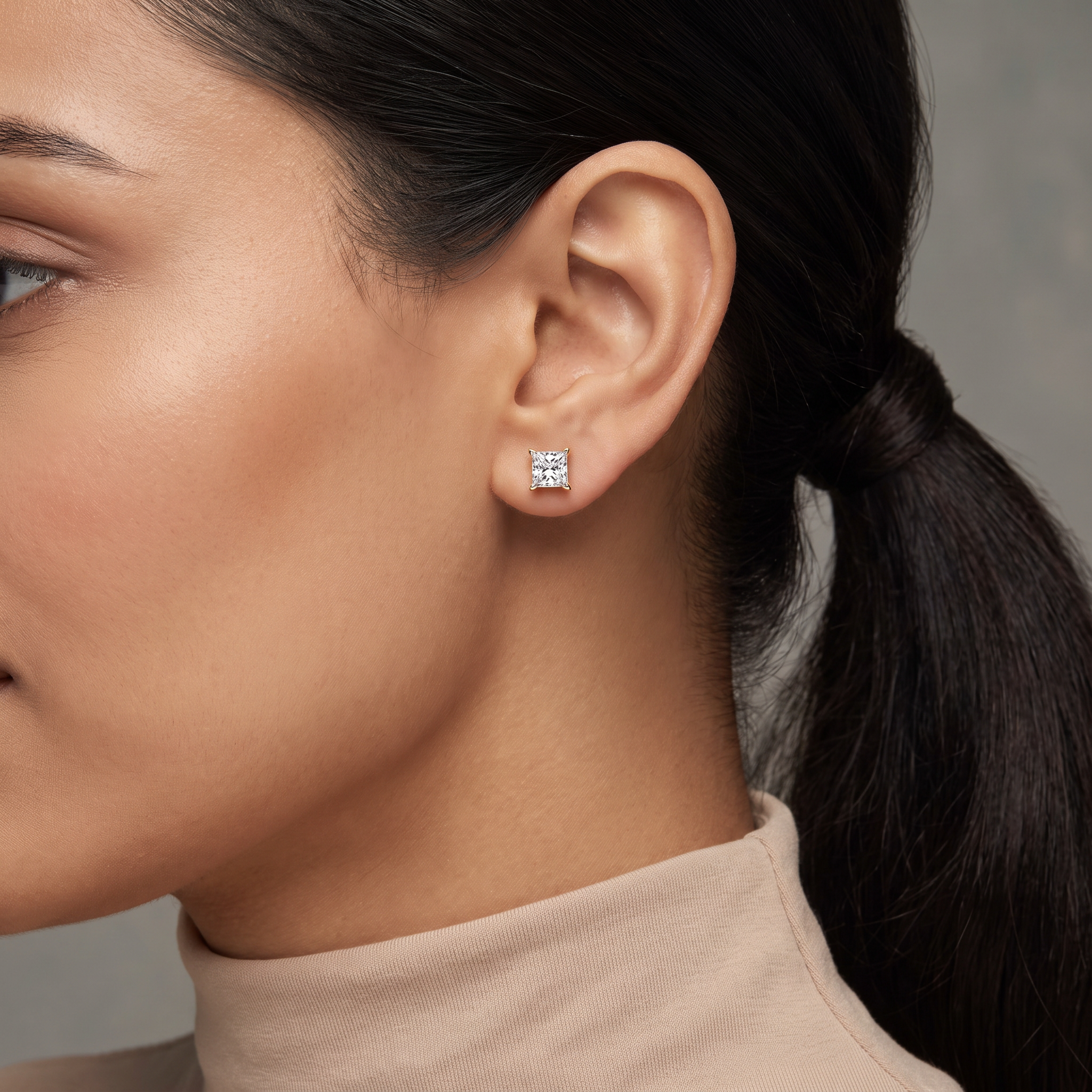 0.5 CT Classic Square Lab Diamond Studs