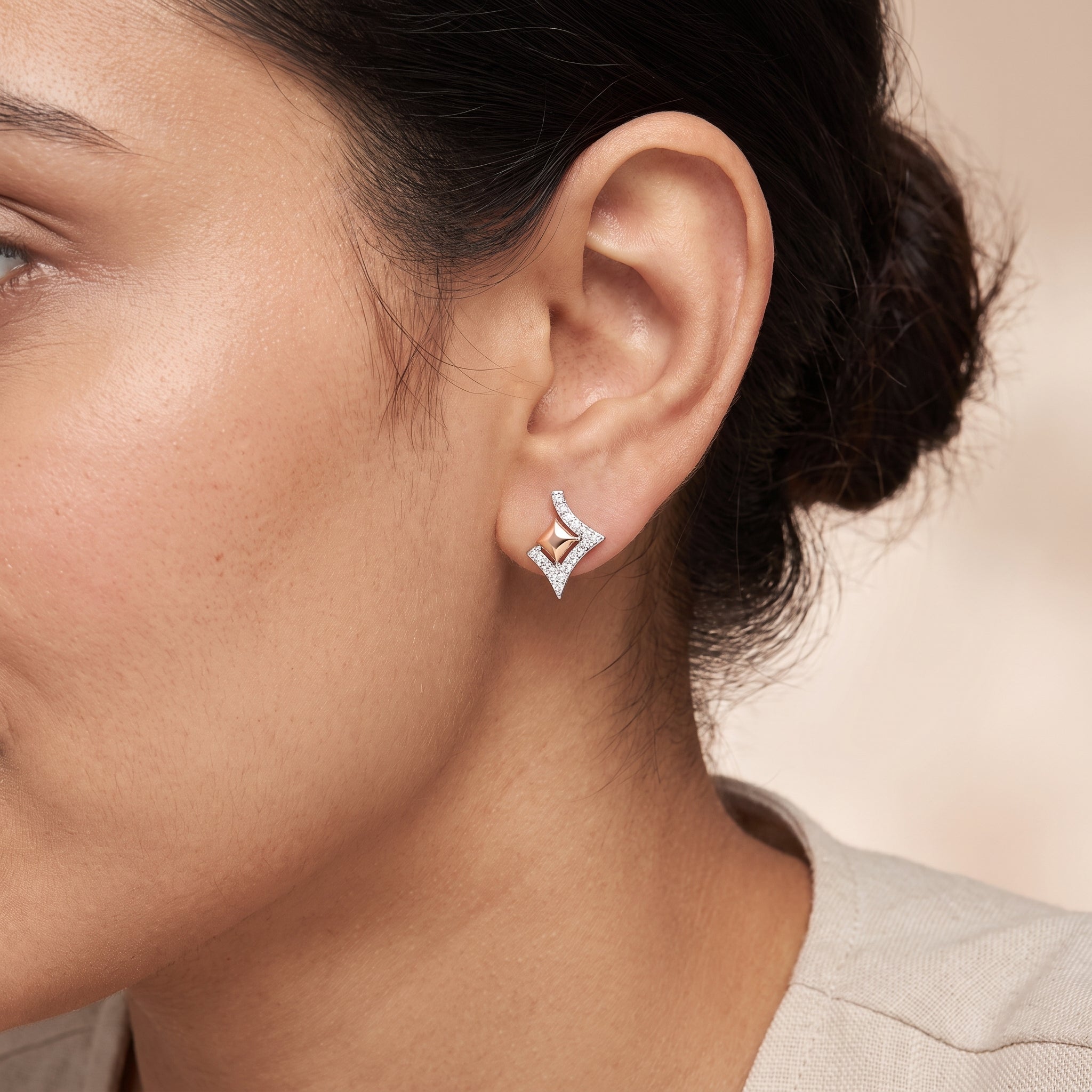 Geometric Grace Lab Grown Diamond Earrings